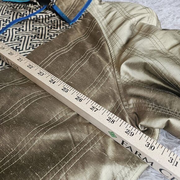 Koos 100% Silk Jacket Size 3X Gold Turquoise 3/4 Sleeve 80s 90s Funky Art Granny - Picture 10 of 15